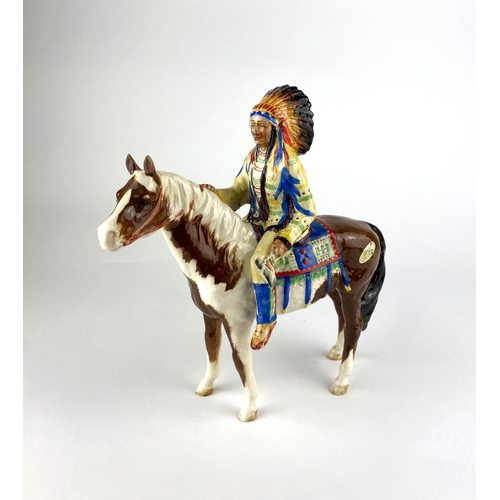 30 - A Beswick pottery model of an American Indian on horseback 22cm high... 