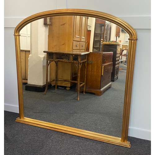 867 - A large Victorian style gilt framed overmantle mirror, 20th century, 125cm wide by 118cm high.... 