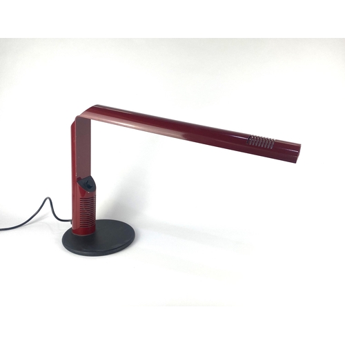899 - Gianfranco Frattini for Luci Italia: An Abele table lamp, Italian, c. 1970s / 1980s, in red painted ... 