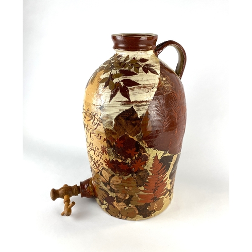 1 - Lord of the Rings Interest: a Studio Pottery ceramic liquid dispenser decorated in sgraffito with El... 