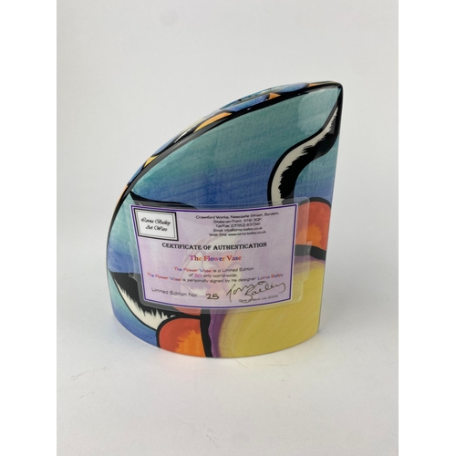 24 - A Lorna Bailey limited edition 'The Flower Vase' number 25 of 50, 16cm high, with Certificate of Aut... 