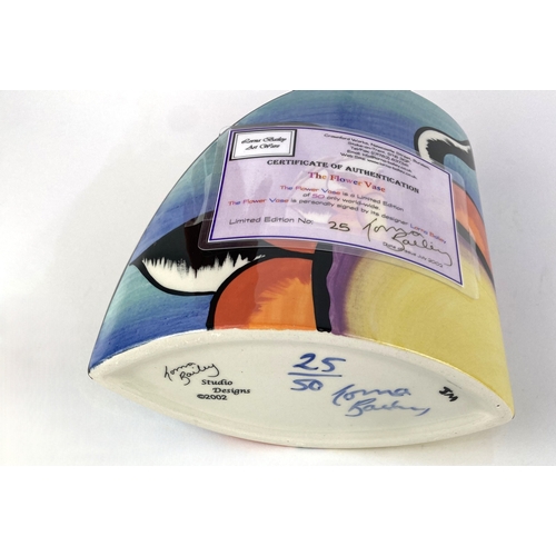 24 - A Lorna Bailey limited edition 'The Flower Vase' number 25 of 50, 16cm high, with Certificate of Aut... 