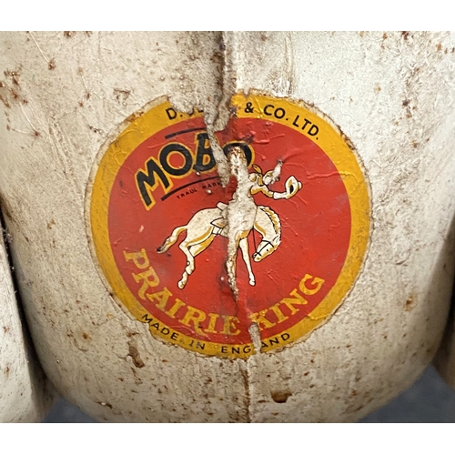 241 - A Mobo 'Praire King' spring rocking horse, mid 20th century, bearing makers label to front, on stand... 