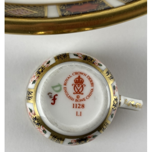 50 - A Royal Crown Derby miniature 1128 imari pattern cabaret tea service, c. 1998, comprising tray, jug,... 