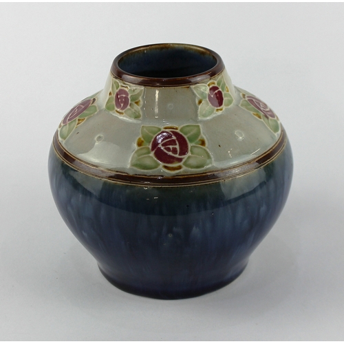 14 - A Royal Doulton stoneware art pottery vase, c.1920's, with impressed factory marks and incised artis... 