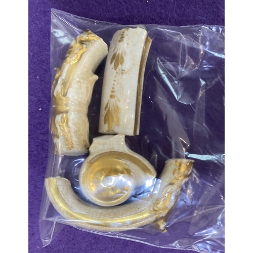 19 - An early 19th century Derby porcelain two handled urn shaped vase with painted floral panel and gilt... 