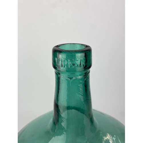 2 - A green glass carboy 48cm high