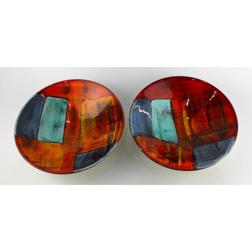 20 - A pair of Poole Pottery 'Gemstone' dishes, of tapered circular forms, factory marks to underside, 27... 