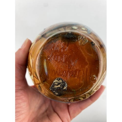 21 - C H Brannam & Son 'Barum Ware' Arts & Crafts ceramic 'fish' jug, signed and dated 1900, 12cm... 