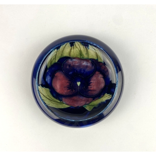 24 - A William Moorcroft 'Pansy' pattern bowl, c.1940's, of shallow lobbed circular form, impressed marks... 