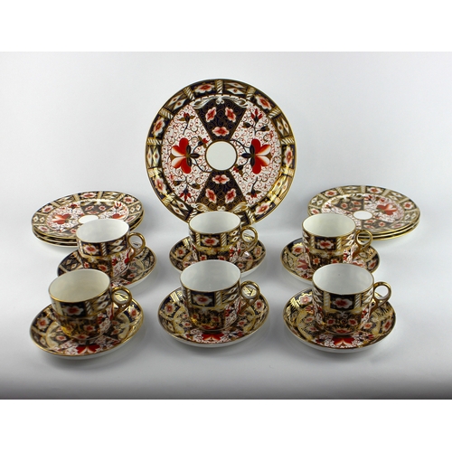3 - A Royal Crown Derby 'Japan' palette tea set, pattern number 2451, comprising six cups, six saucers, ... 