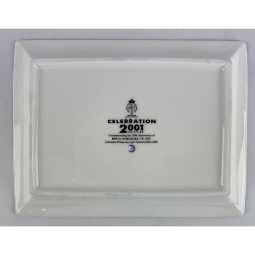 46 - A Royal Worcester porcelain 'Celebration 2001' rectangular dish commemorating the 250th Anniversary ... 
