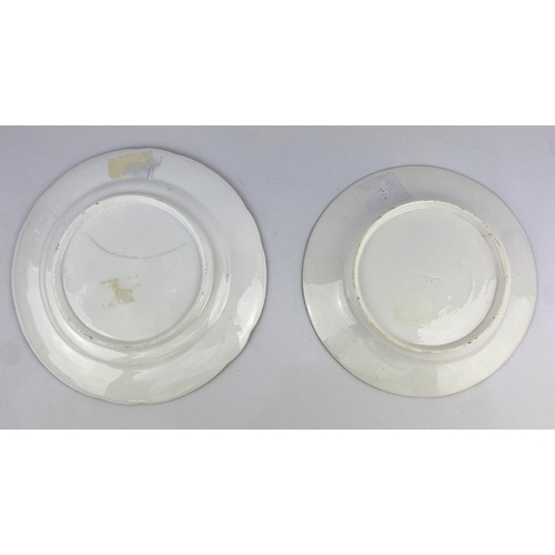 50 - Two early 19th century Nantgarw porcelain plates with handpainted floral decoration and gilt rims, i... 