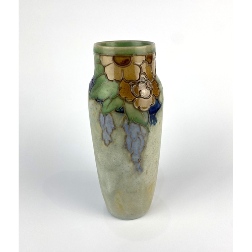 10 - A Royal Doulton glazed stoneware vase with tubelined floral decoration 23.5cm high... 