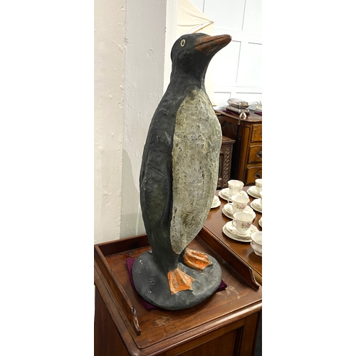 165 - A coloured stoneware model of a Penguin, modern, 64cm high.