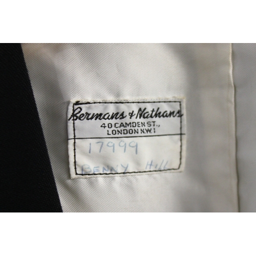 170 - Benny Hill / The Benny Hill Show (1969 - 1989): A black waistcoat, of wool, with a white silk effect... 