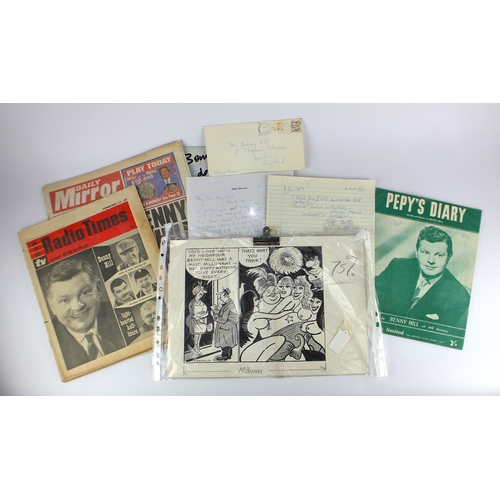 172 - Benny Hill : Stanley Franklin (1930 - 2004), 'Thats What You Think', an original newspaper cartoon, ... 