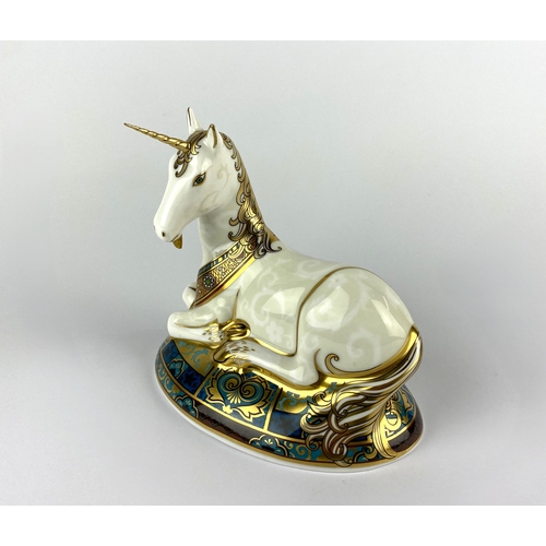 34 - A Royal Crown Derby limited edition 'Unicorn' paperweight, designed to celebrate the New Millennium,... 