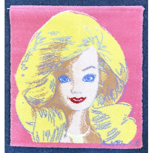 456 - An Andy Warhol 'Barbie 1985' limited edition art rug published by Museum Masters abd approved and en... 