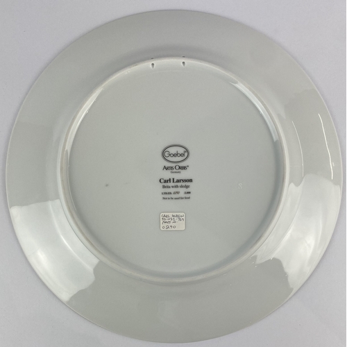 99 - A Goebel porcelain Carl Larsson plate 'Brita with sledge', no 290/2000, 32cm diameter, with box... 