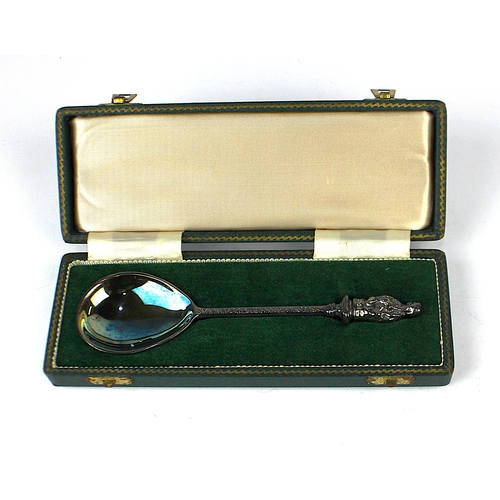 171 - A 925 silver replica of an Irish apostle spoon, 16cm long, 2.4oz, in fitted case... 