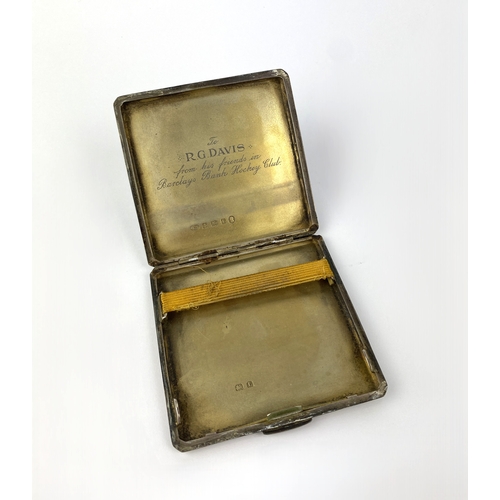 54 - A George V silver square cigarette case, by Alexander Clark & Co. Ltd., Birmingham, 1935 (Jubile... 