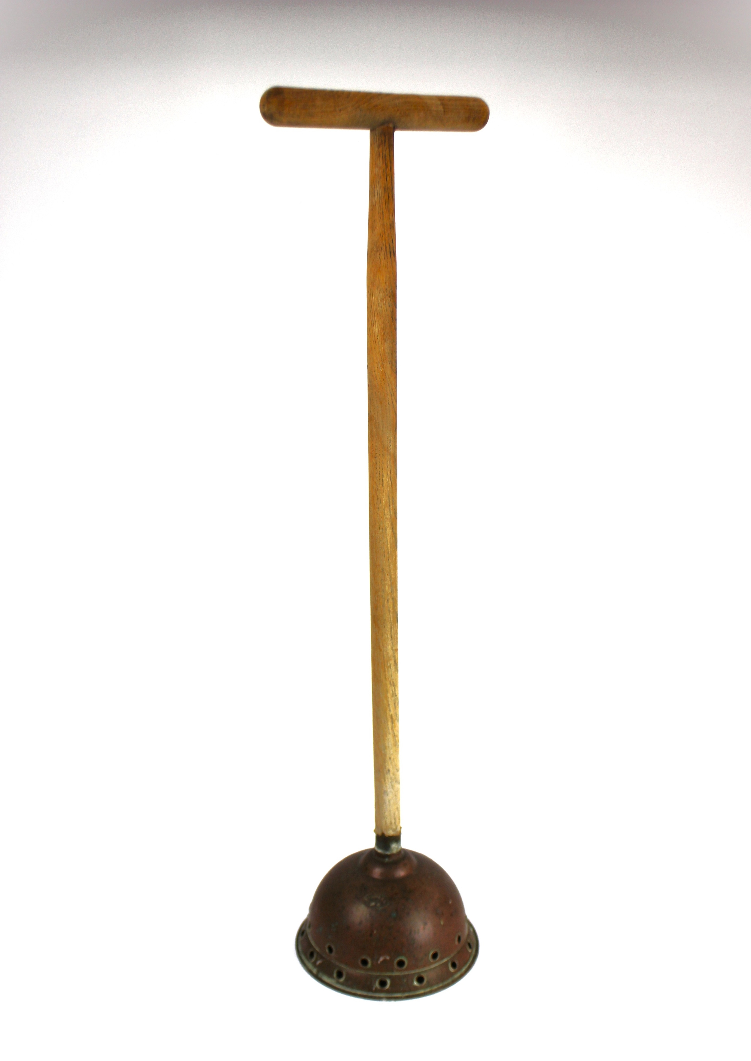 A vintage Simplex No 4 copper posser or washing dolly with wooden ...