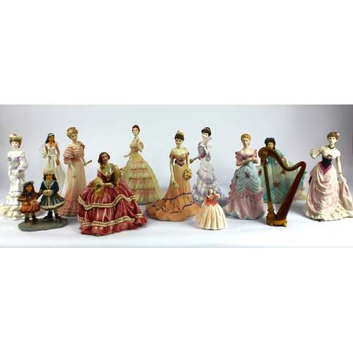 87 - A Coalport figurine 'Eugenie - First Night at the Opera', together with eight further Coalport figur... 
