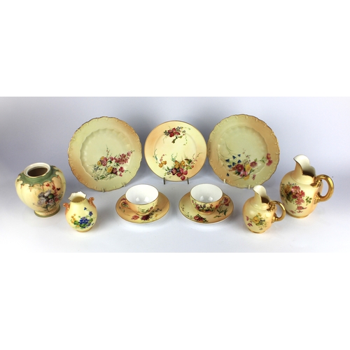 138 - A collection of 19th century and later Royal Worcester blush ivory porcelain comprising a pot pourri... 