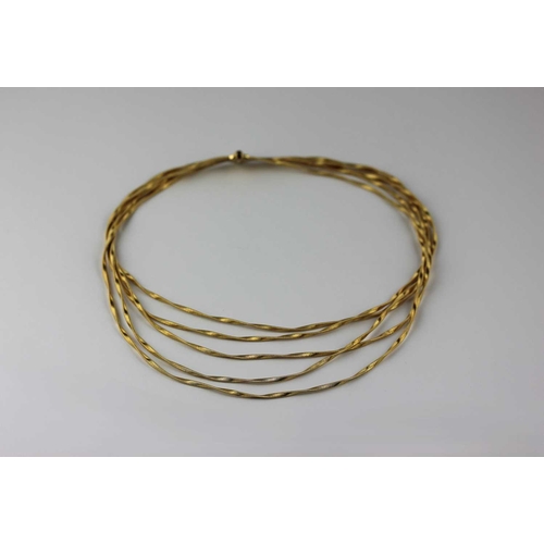 A Marco Bicego 18ct gold five row twist collar necklace, 63.4g, in ...