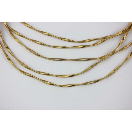 A Marco Bicego 18ct gold five row twist collar necklace, 63.4g, in ...