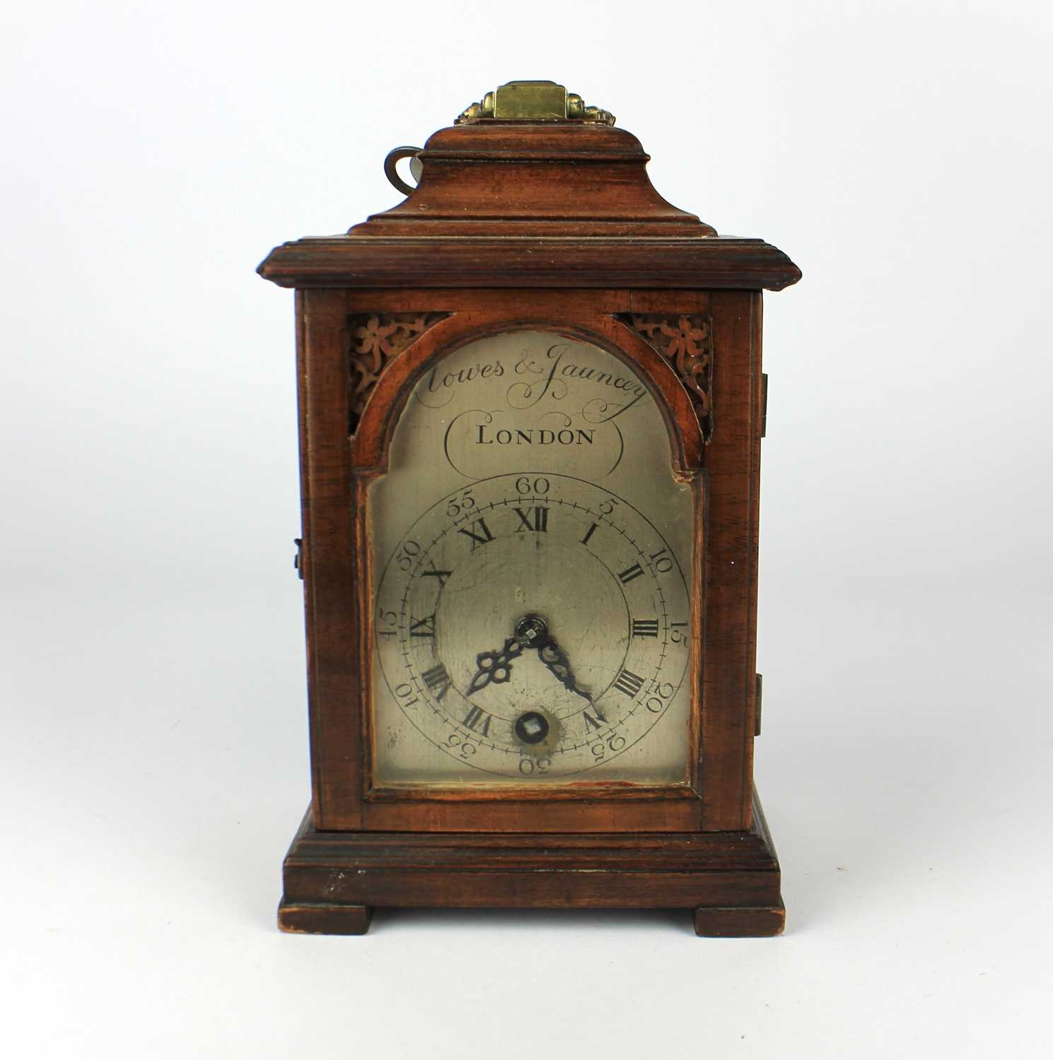 A 19th century mahogany cased small mantel clock the silvered dial ...