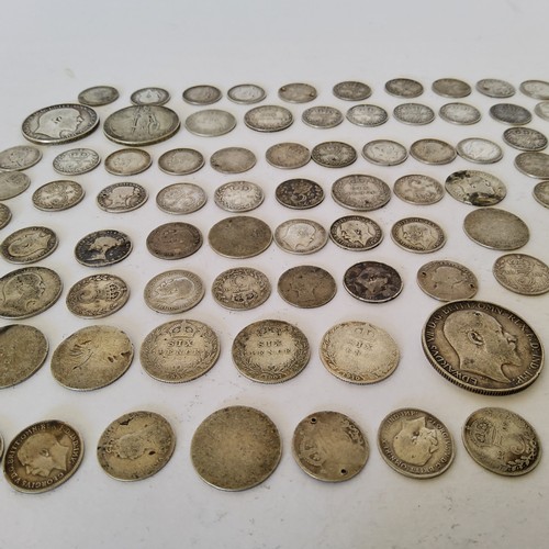 89 - Silver Coinage - Victorian, George V and Edward VII examples including four Edwardian florins; sixpe... 