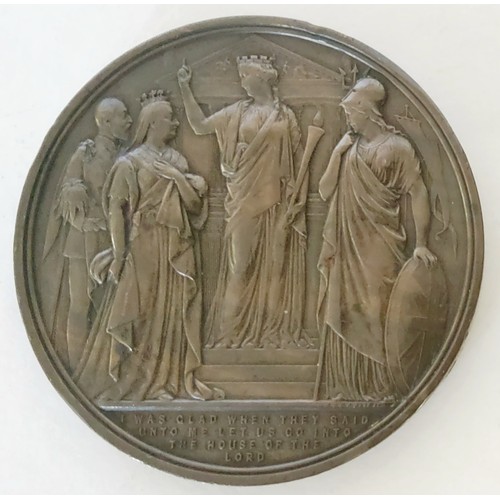 92 - British Commemorative bronze medallion, Recovery of the Prince of Wales, National Thanksgiving 1872 ... 