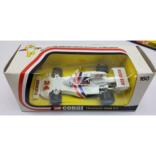 131 - Corgi a boxed Racing Car group including 154 Ronnie Peterson's J.P.S. Lotus 72, 155 Jackie Oliver's ... 