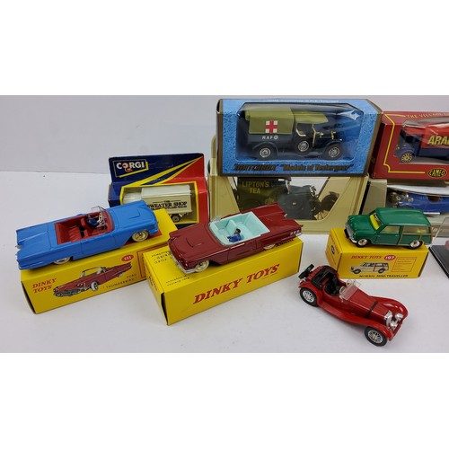 144 - An Atlas Editions Dinky 555 Ford Thunderbird, blue, red interior, spun hubs, white tyres, driver, fi... 