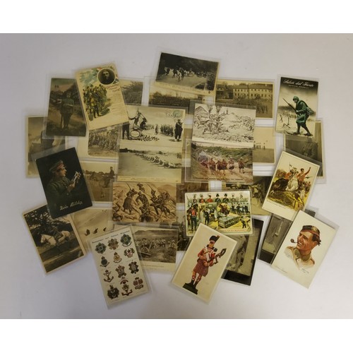 163 - Militaria - Postcards - Sixteen WWI era Real Photo postcards (RP's) including examples of British so... 