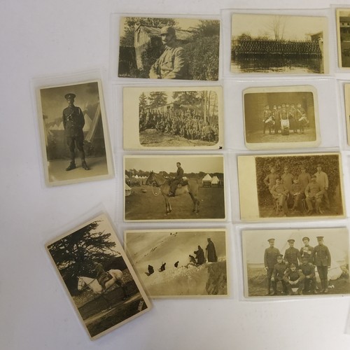 163 - Militaria - Postcards - Sixteen WWI era Real Photo postcards (RP's) including examples of British so... 