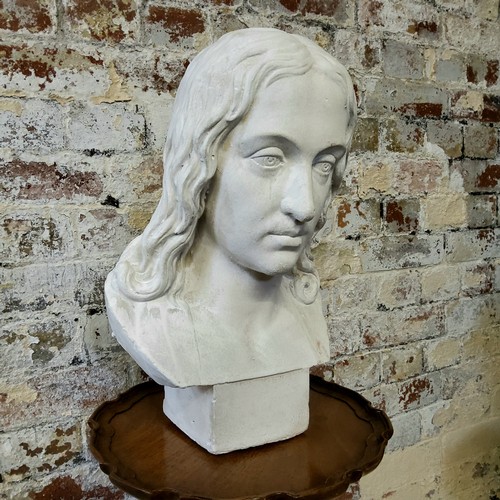 205 - A 'Grand Tour' museum type bust of a Classical male, in the white, 50cm high