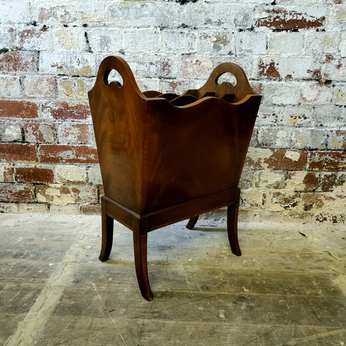 225 - A flamed mahogany Canterbury, 20th century, 41cm W x 57cm H