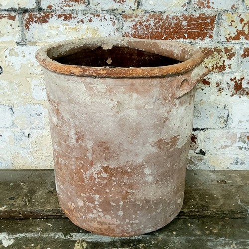 28 - An early English farmhouse pickling jar, quite large, with glazed interior, 38cm high, 33cm diameter