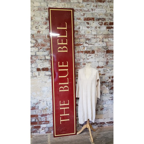 30 - Advertisement - Salvage - a very large original early/mid 20th century enamel pub sign 'The Blue Bel... 