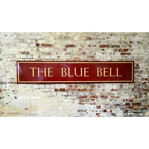 30 - Advertisement - Salvage - a very large original early/mid 20th century enamel pub sign 'The Blue Bel... 
