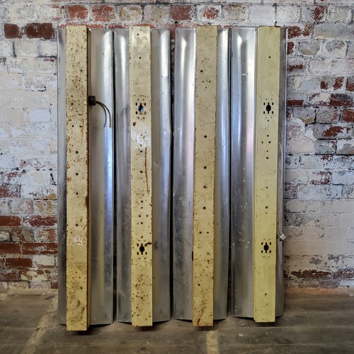 50 - Industrial Salvage - four large galvanised and enamel  factory ceiling light shades, for housin... 
