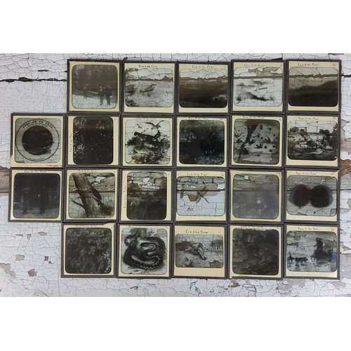 84 - Magic lantern slides - over 60 mainly black & white slides including the series 'Eyes or No Eyes... 