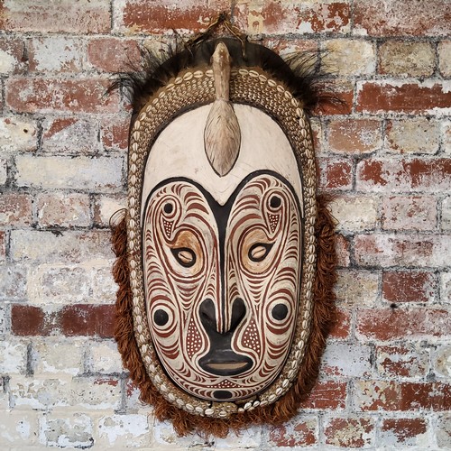 98 - Tribal - an early Papau New Guinea mask from the Central Sepik River region of Papa New Guinea ... 