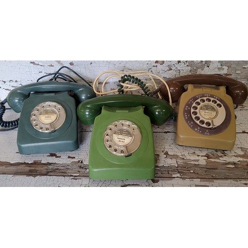 154 - A GP0 706 series rotary dial telephone, two tone, Sheffield centre label; a 746 series rotary dial t... 