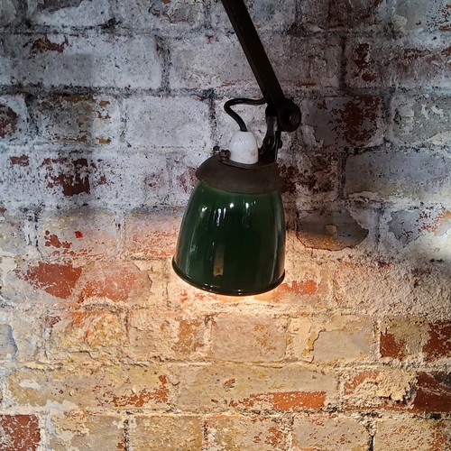 182 - Industrial Design - a factory floor workers freestanding lamp, fabricated heavy gauge steel with ori... 