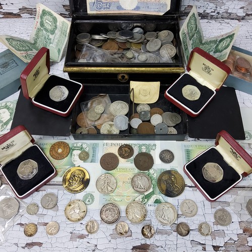 215 - Numismatics - Mixed World Coins - 19th century and later coinage including Napoleon III, early Ameri... 