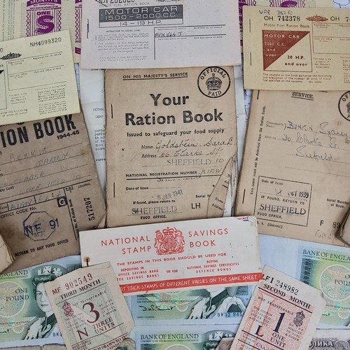 241 - Local Interest - Militaria - Sheffield related WWII ephemera including The Ministry of Food ration b... 